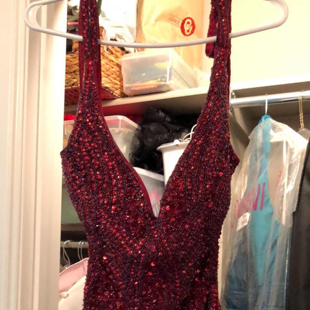 Never worn beaded pageant gown